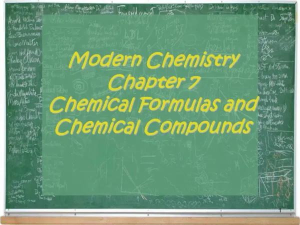 Modern Chemistry Chapter 7 Chemical Formulas and Chemical Compounds