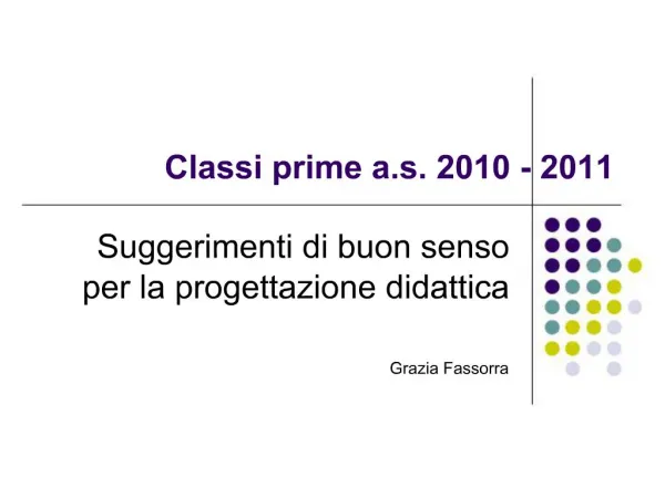 Classi prime a.s. 2010 - 2011