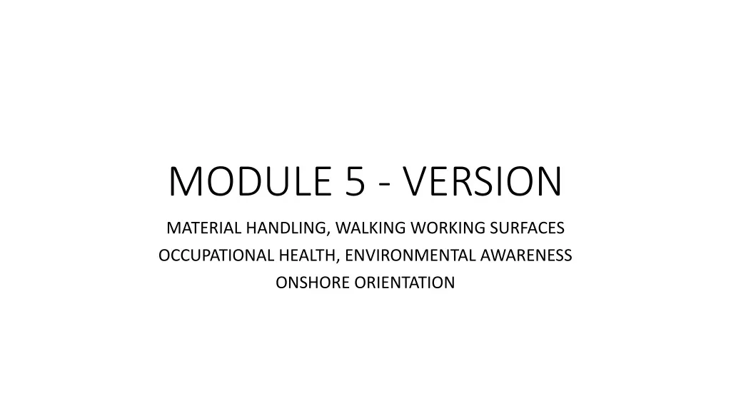 module 5 version