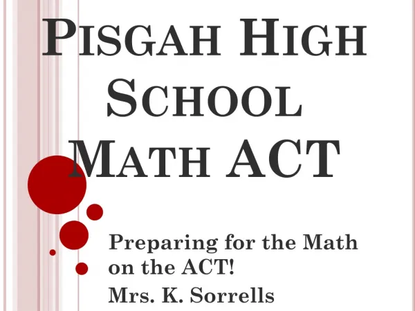 Pisgah High School Math ACT