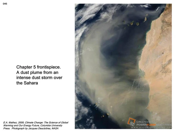 Chapter 5 frontispiece. A dust plume from an intense dust storm over the Sahara