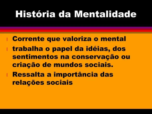 Hist ria da Mentalidade