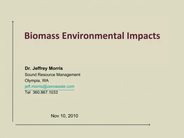 Biomass Environmental Impacts