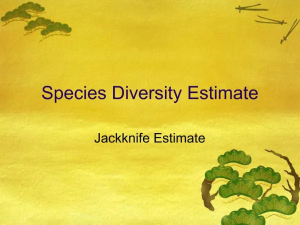 Species Diversity Estimate
