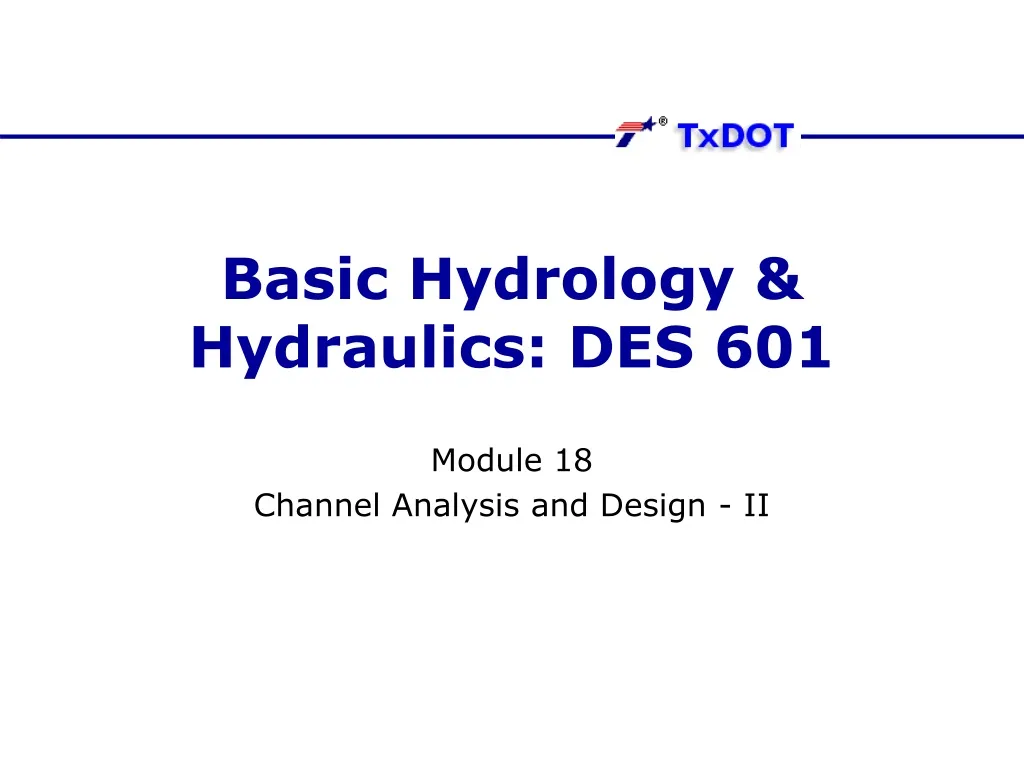 basic hydrology hydraulics des 601