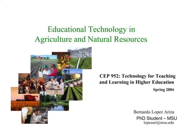 Educational Technology in Agriculture and Natural Resources