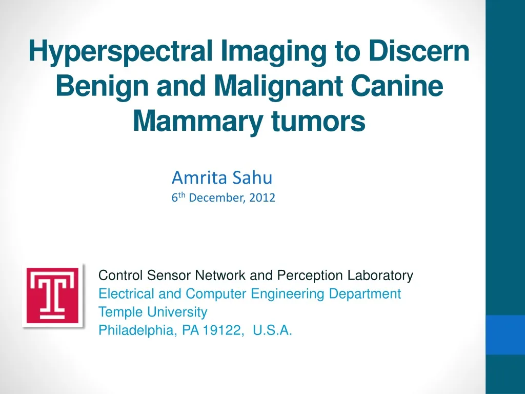 hyperspectral imaging to discern benign and malignant canine mammary tumors