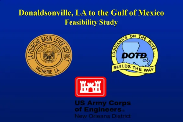 Donaldsonville, LA to the Gulf of Mexico Feasibility Study