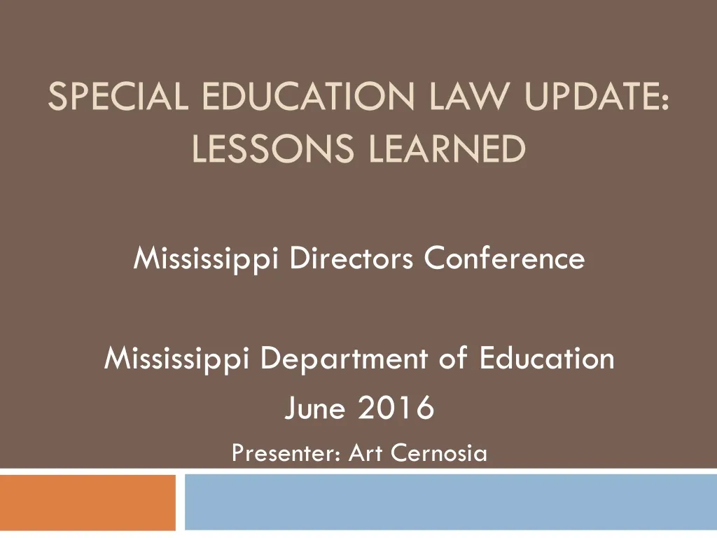 special education law update lessons learned