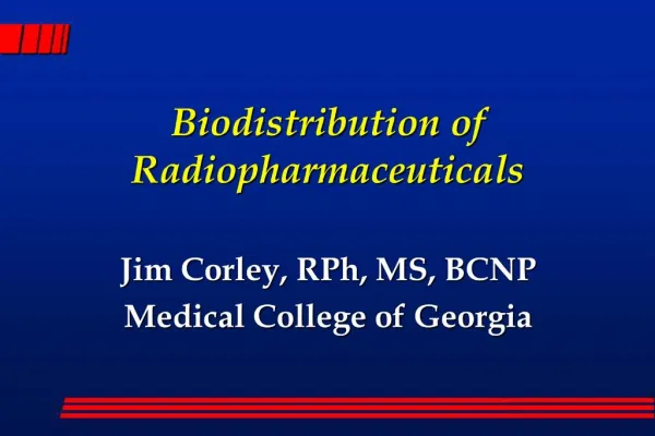 Biodistribution of Radiopharmaceuticals