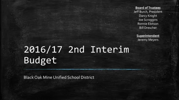2016/17 2nd Interim Budget