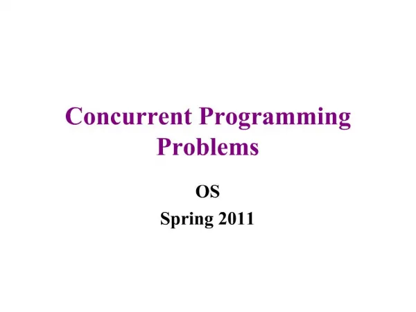 Concurrent Programming Problems