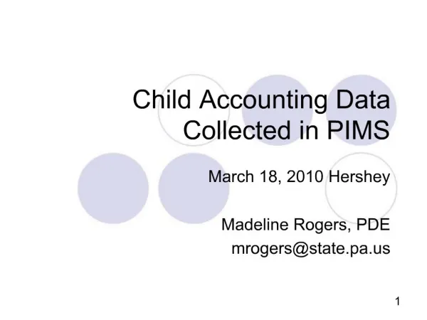 Child Accounting Data Collected in PIMS