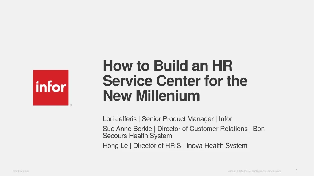 how to build an hr service center for the new millenium
