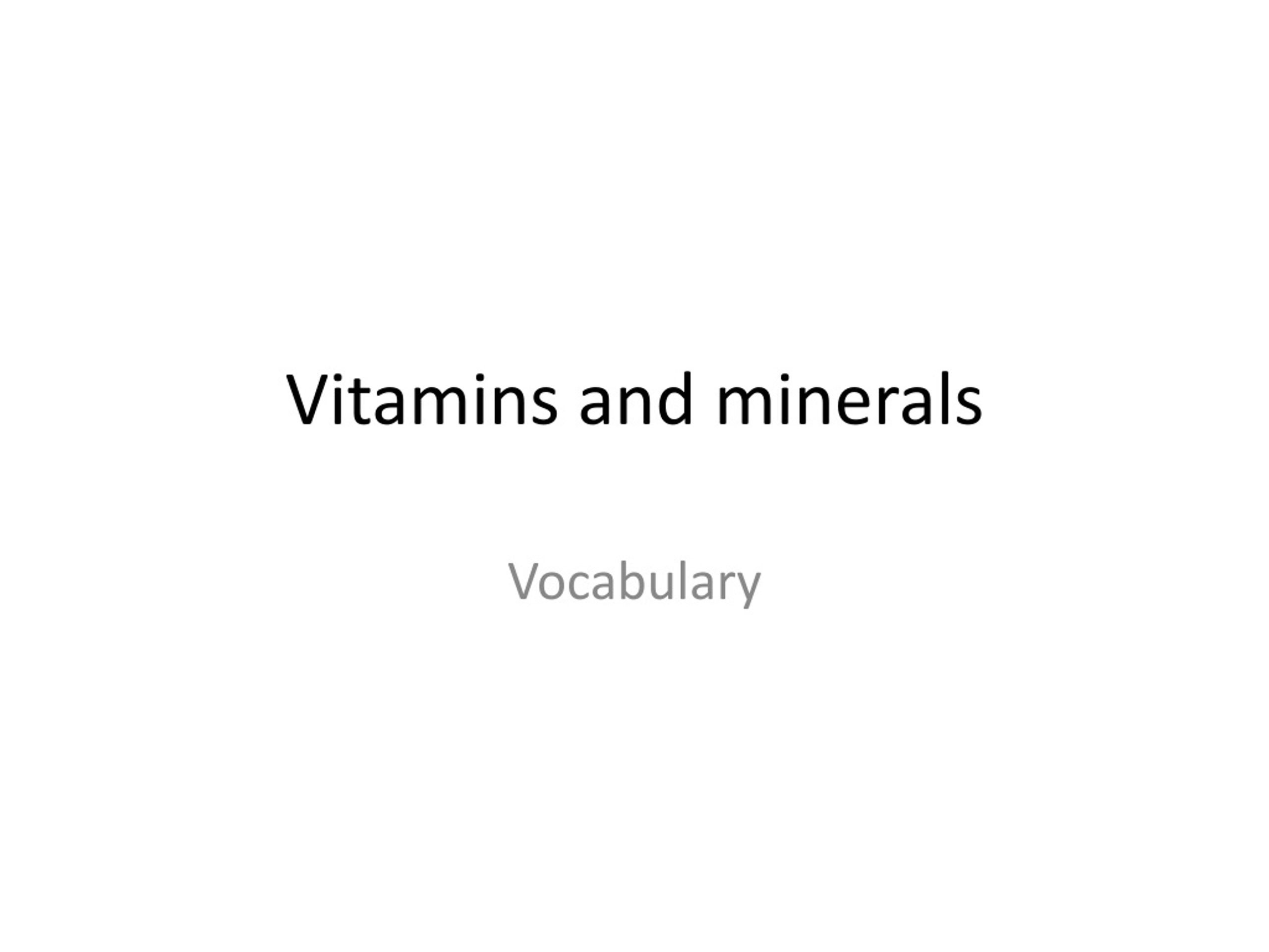 PPT - Vitamins and minerals PowerPoint Presentation, free download - ID ...