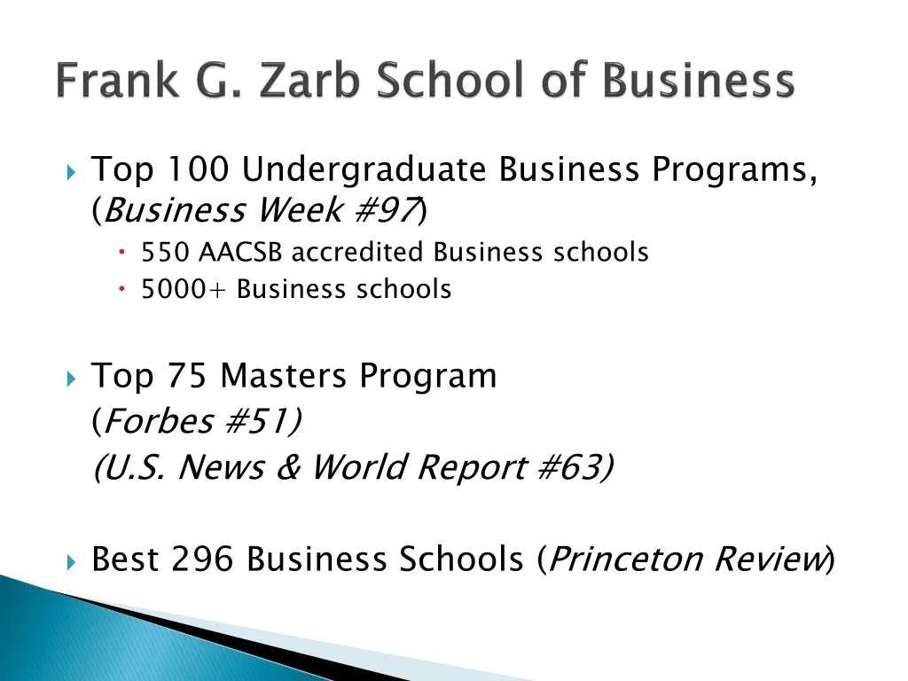frank g zarb school of business