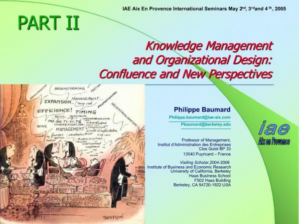 Knowledge Management and Organizational Design: Confluence and New Perspectives
