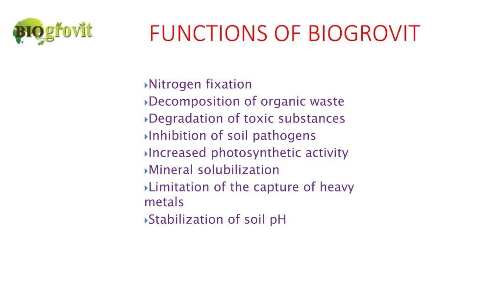 functions of biogrovit