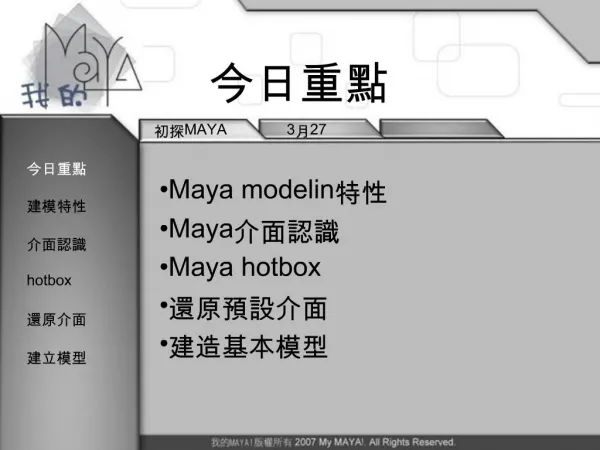 Maya modelin Maya Maya hotbox
