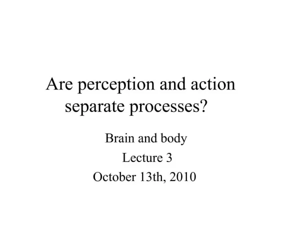Are perception and action separate processes