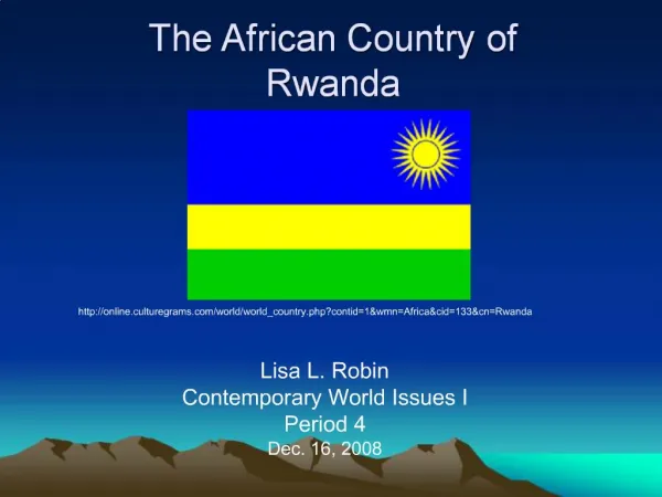 The African Country of Rwanda