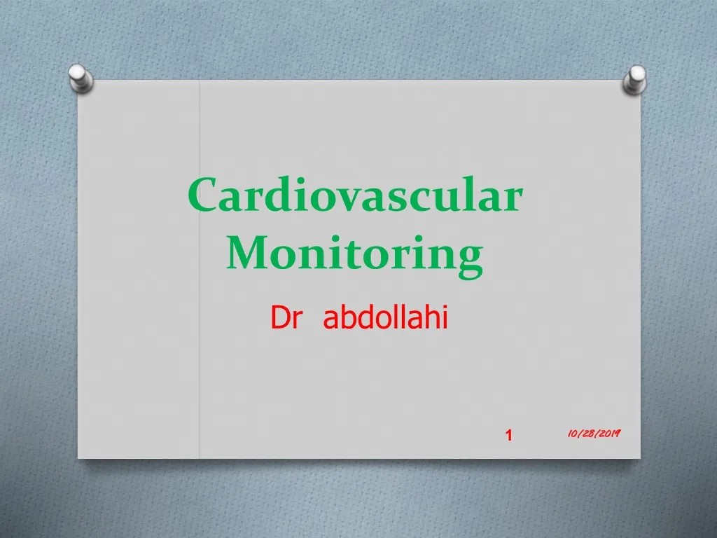 cardiovascular monitoring