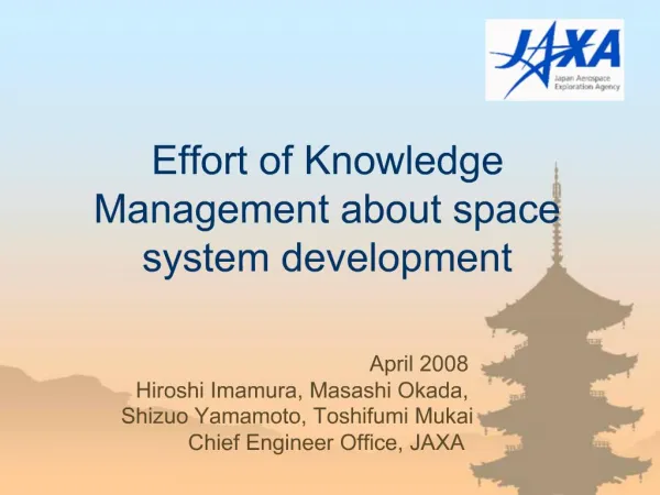 Effort of Knowledge Management about space system development