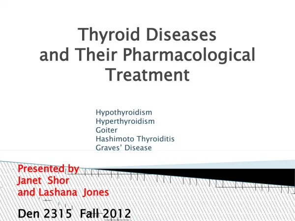 Thyroid Diseases and Their Pharmacological Treatment