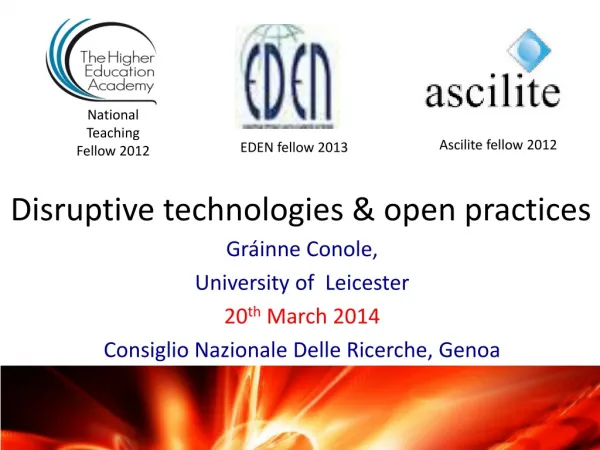 Disruptive technologies &amp; open practices