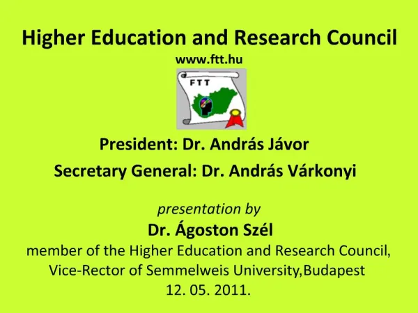 Higher Education and Research Council ftt.hu