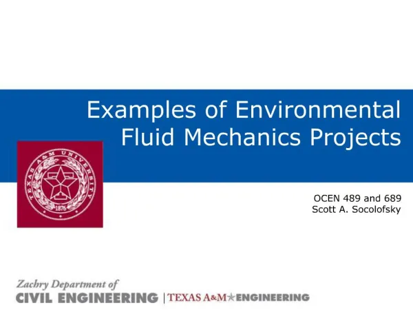 Examples of Environmental Fluid Mechanics Projects