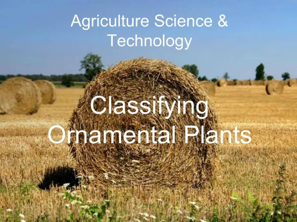 Agriculture Science Technology Classifying Ornamental Plants