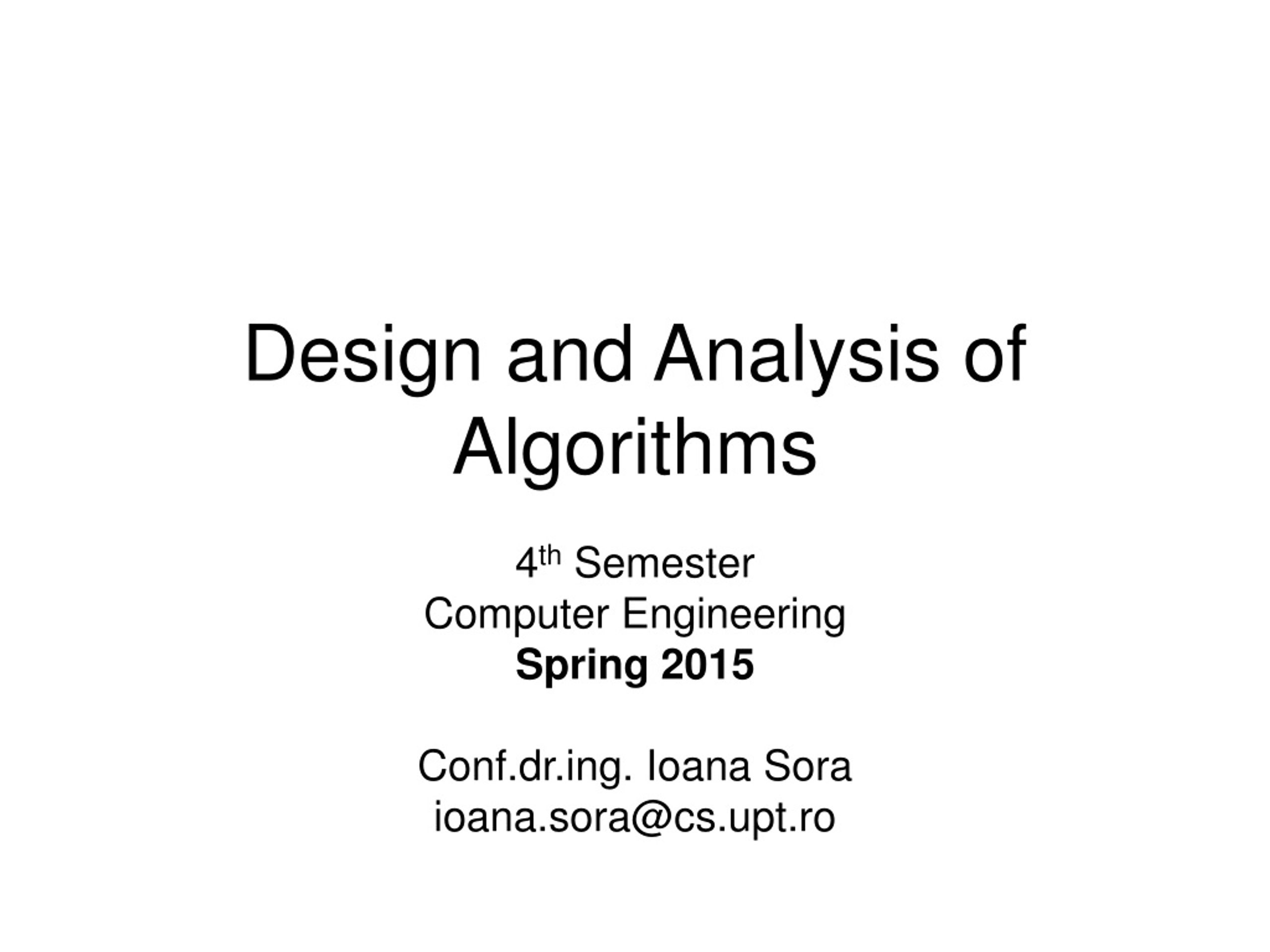 PPT - Design and Analysis of Algorithms PowerPoint Presentation, free ...