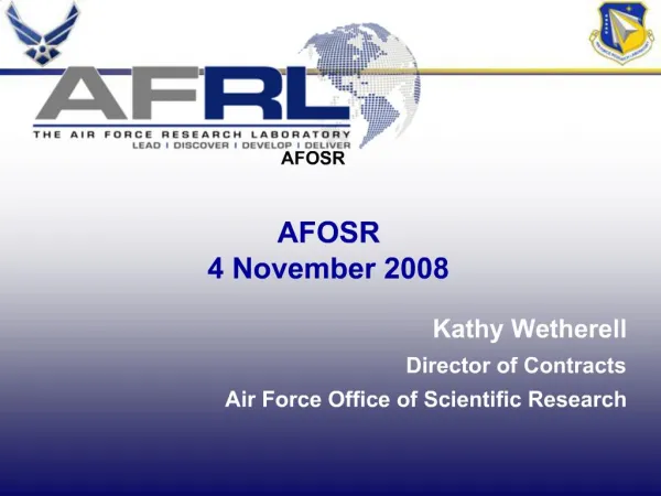 AFOSR 4 November 2008