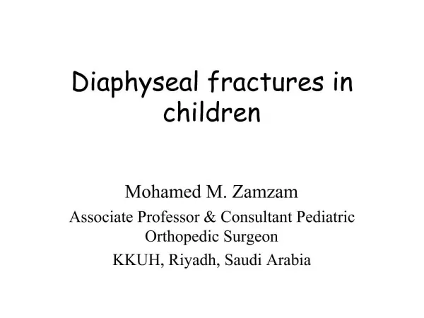 Diaphyseal fractures in children