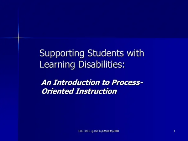 Supporting Students with Learning Disabilities: