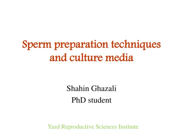 Sperm preparation techniques and culture media