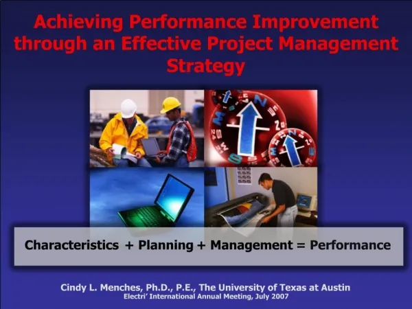 Achieving Performance Improvement through an Effective Project Management Strategy