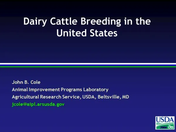 Dairy Cattle Breeding in the United States