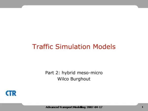 Traffic Simulation Models