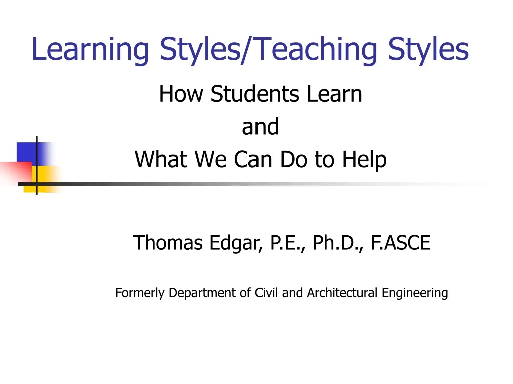 learning styles teaching styles