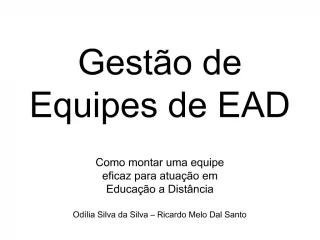 Gest o de Equipes de EAD - slide 1