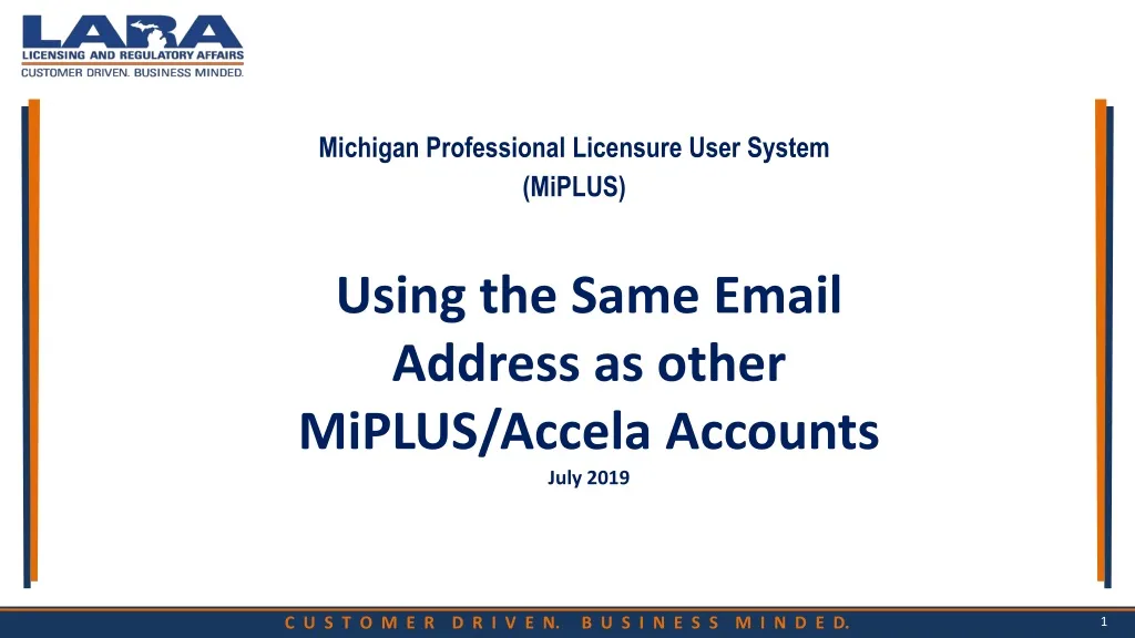 using the same email address as other miplus accela accounts july 2019
