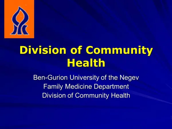 Division of Community Health