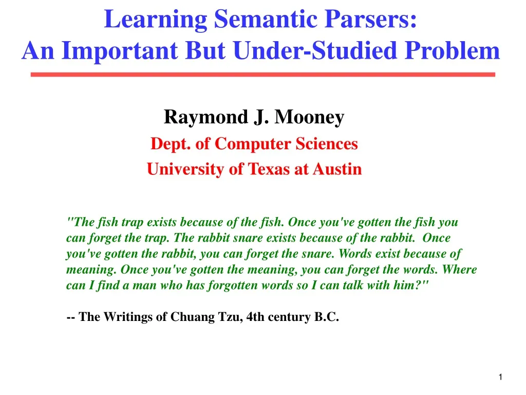 learning semantic parsers an important but under studied problem