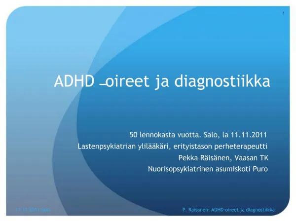 ADHD oireet ja diagnostiikka