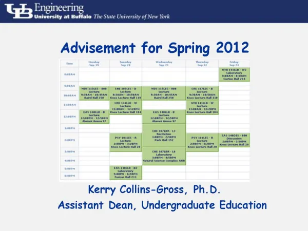 Advisement for Spring 2012