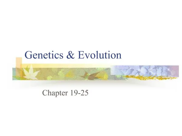 Genetics Evolution