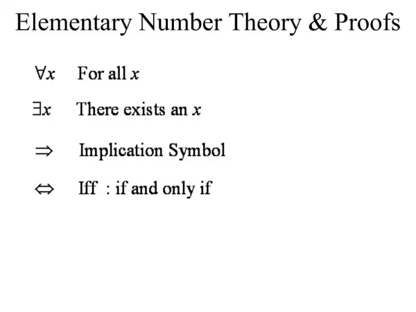 Elementary Number Theory Proofs