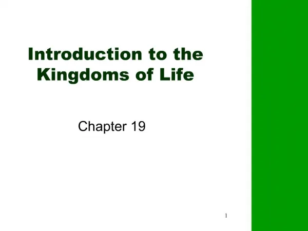 Introduction to the Kingdoms of Life
